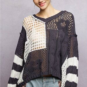 POL Colorblock Knit Sweater